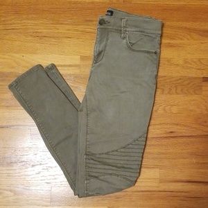 Express mid rise green legging skinny jean